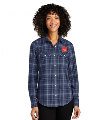 Port Authority® Ladies Long Sleeve Ombre Plaid Shirt